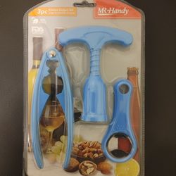 Wine Bottle and Can Opener Kit with 3 Pieces and Corkscrew - Cosy
