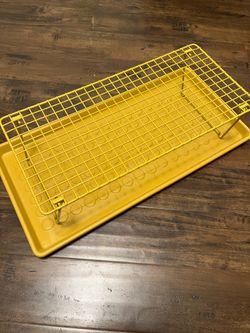 ilea shoe tray and rack yellow
