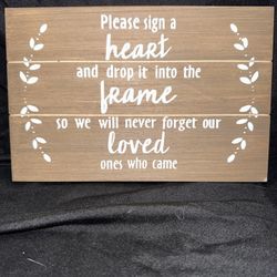Wedding Heart Sign & Hearts… Frame Not Included