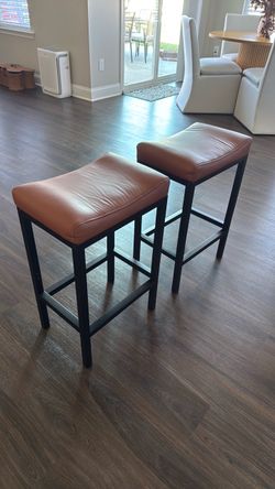 Set of 2 Faux Leather 24" Bar Stools