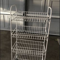 Metal Shelves Organizer With 4 Wheels