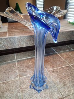 Blue Jack In The Pilpit Glass Vase