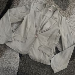 LunaChix Beige Tan Collared Business Casual Jacket Blazer