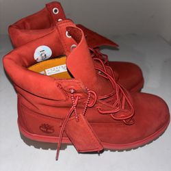Red TimberLand Boots