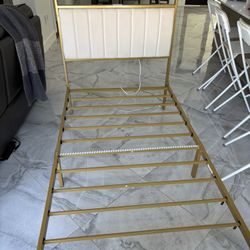 Twin Bed Frame With New Mattress Like New 