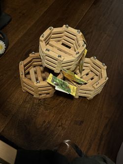 6 in. Octagon Wood Hanging Basket