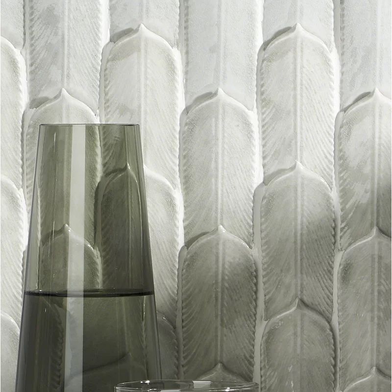 3D feather Grigio Ceramic Mosaic Tile (6.78sq ft.) 