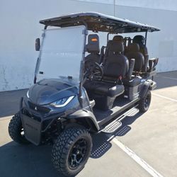 12-YR. WARRANTY! 2027 Activ EV by Bintelli 6-Seater Limo Lifted 51.2-Volt Lithium Street Legal LSV NEV Golf Cart in Charcoal Gray