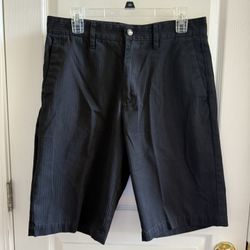 Men’s Volcom Corpo Class Collection Flat Front Black Pin-Striped Frickin Chino Casual Short - Size 32