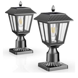 Solar Square Deck Post fence Set Of 2 New 