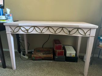 Desk with Built in Power Strip