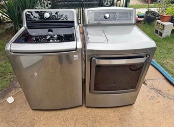 Lg stainless steel washer and dryer electric set