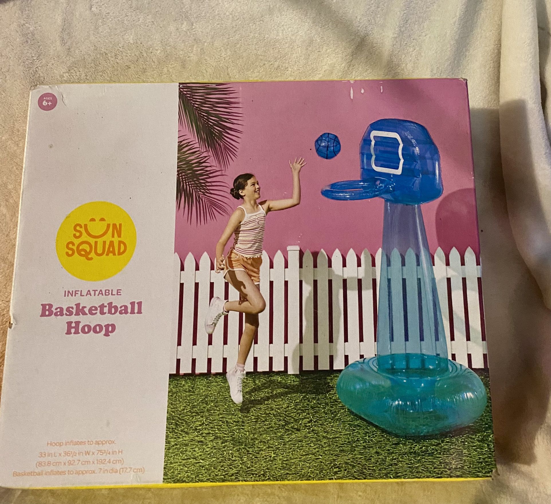 Sun Squad Inflatable Basketball Hoop & Ball