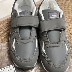 OMEGA Brand New Mens Sneaker with Velcro Strap -gray size 9D standard fit