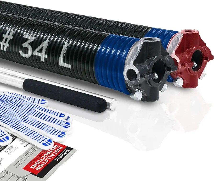 Garage Door Torsion Springs Set with Non-Slip Winding Bars