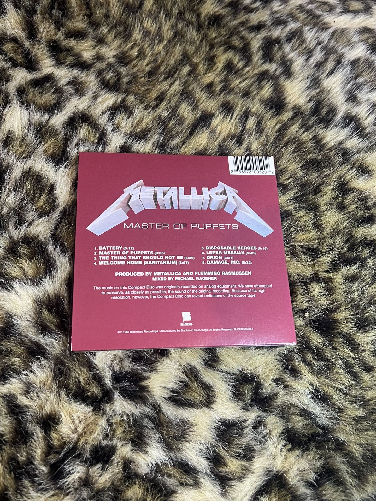 Master Of Puppets CD With Cover Socket 