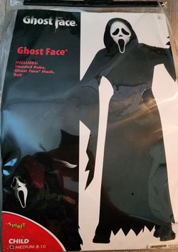 Ghost face costume kids size 8-10