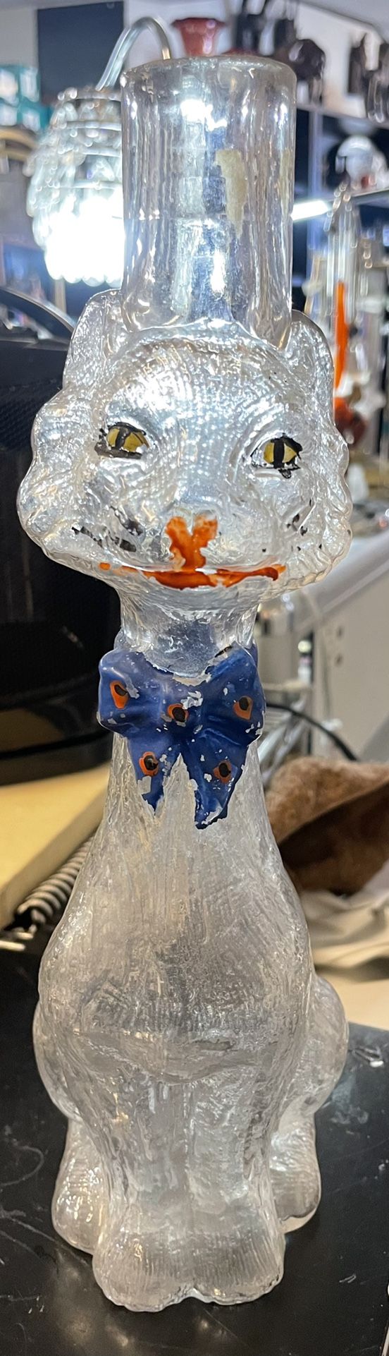 Antique 1920s Cambridge Glass Cat Decanter