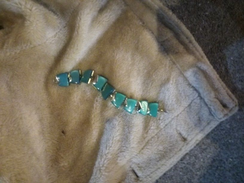 Turquoise And Gold Plated Bracelet