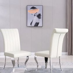 2 Leather Dining Chairs 