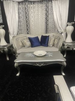 Sofa And Two Chairs, Coffee Table, And End Tables