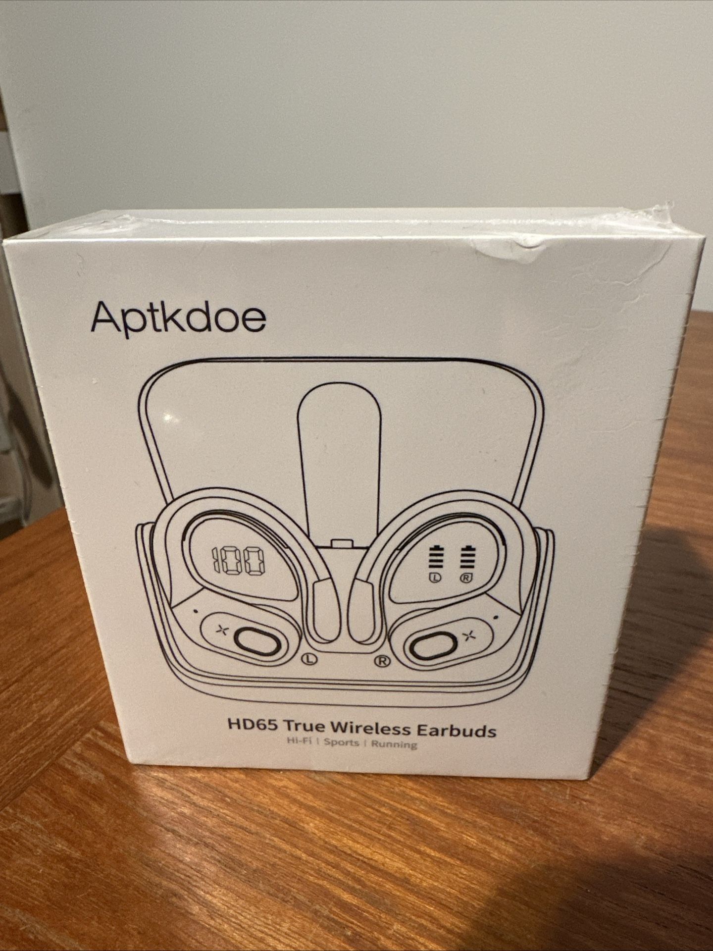 APTKDOE True Wireless Earbuds HD65 Black New Sealed 15h Playtime Bluetooth