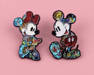 Mickey And Minnie Metal Pins