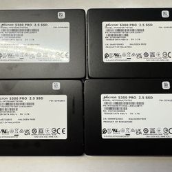 Micron 5300 PRO 7.68TB  2.5 Inch SATA Internal Solid State Drive  ( Tested, Price For Each, Can Bring Your Own Tools Test It First)