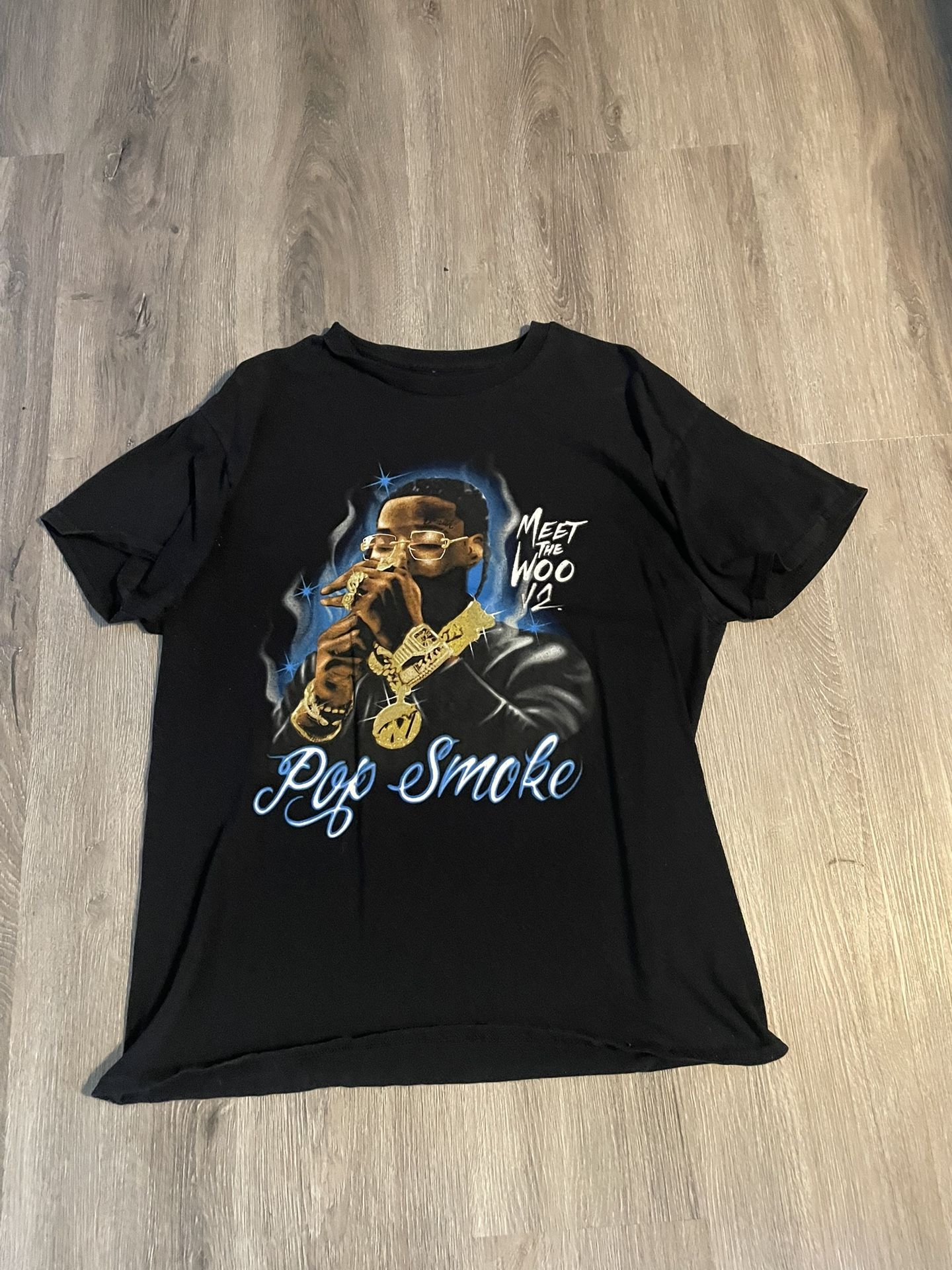 Y2K Black Pop Smoke Meet The Woo Graphic T-shirt