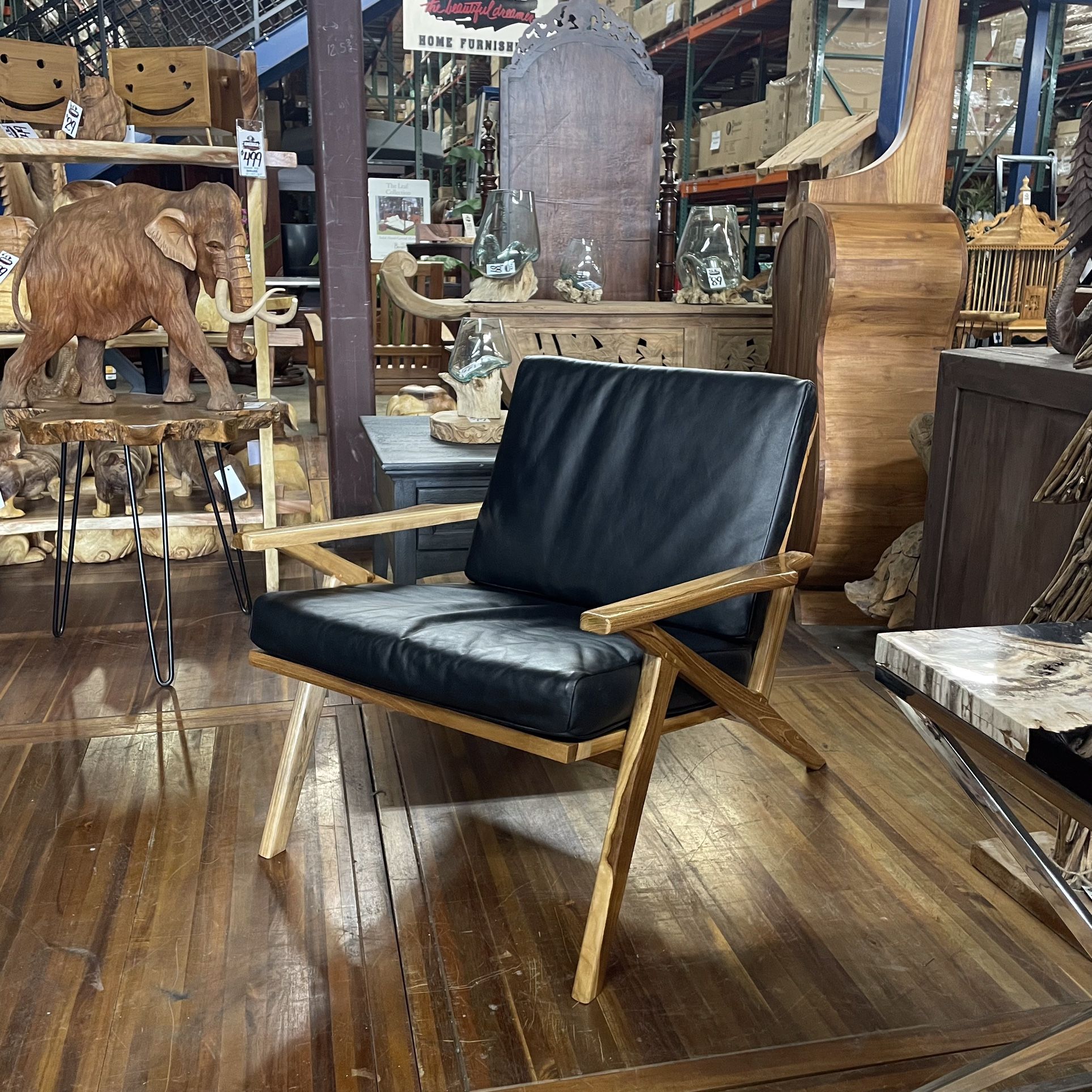 Top grain Leather Lazy Armchair - Harry