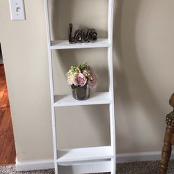 Decorative white ladder shelf