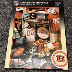 NFL Football Master Pieces Jigsaw Puzzle 500 Piece Cincinnati Bengals Brand New.