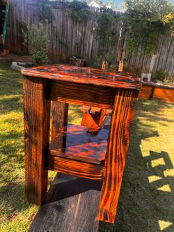 🔥 Shou Sugi Ban Nightstand - Solid Wood - handmade at Douglasville GA 🔥