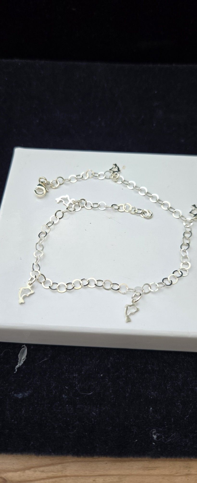 Sterling Silver Dolphin Charm Anklet