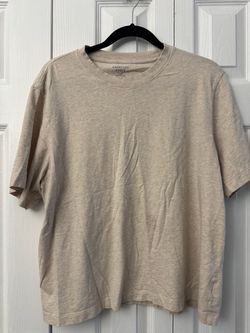 American Eagle Everyday Luxe Relaxed T-Shirt Sand Beige Size L