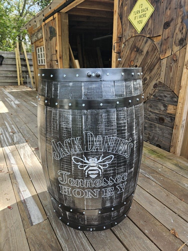 Jack Daniel's Honey Themed Whiskey Barrel 