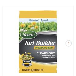 Scott’s Turf Builder Weed & Feed, Clears Dandelions & Clover Covers 4000 Square Feet