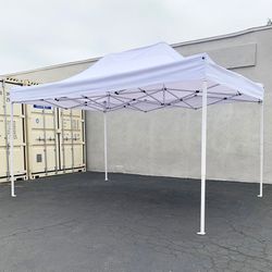 Brand New $145 Heavy-Duty 10x15 FT Outdoor Ez Pop Up Canopy Party Tent Instant Shades w/ Carry Bag (White, Blue)
