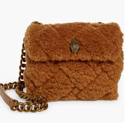 Kurt Geiger Brown faux fur crossbody handbag