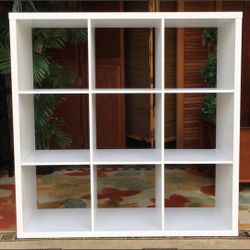 Large 9-cube White Shelf - 44H x 44L x 18W 