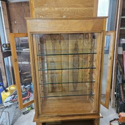 Solid Tigerwood  Curio Cabinet – Glass Shelves – Beautiful Grain