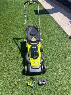 Ryobi One+ HP Brushless Lawnmower 16” push with chargers