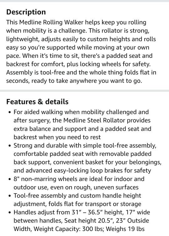 Rollator Walker- New