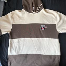 Supreme Nike Stripe Hooded Sweatshirt Brown Medium