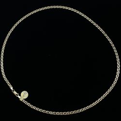 $2000 Yellow Gold Beveled Marine Solid Chain Necklace