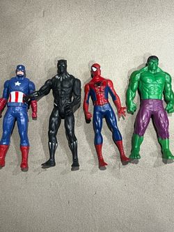 Marvel lot of 4 Spider-Man & Hulk & Captain America & Black Panther 6” Figure