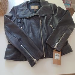 Women Blue Leather Jacket