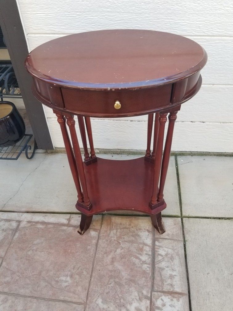 Cherry Wood Table- h 28.5 in ×
w 20 in-As Is