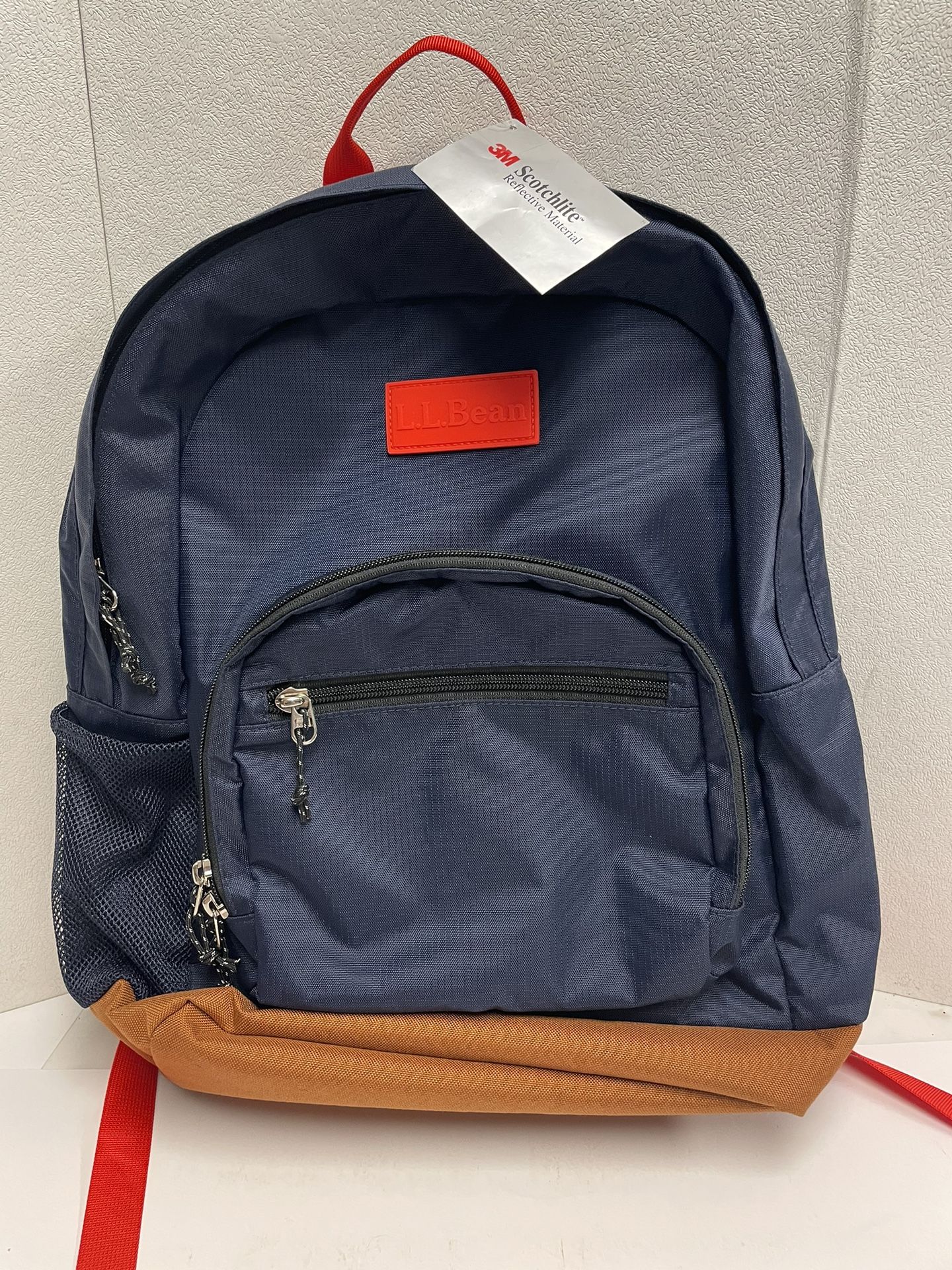 LL Bean Mountain Classic School Backpack 24L - Blue Brown Bottom - 3M -BRAND NEW