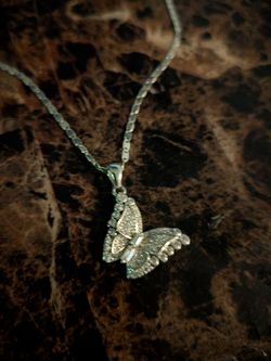 Sterling silver diamond cut necklace with moissanite diamond pendant